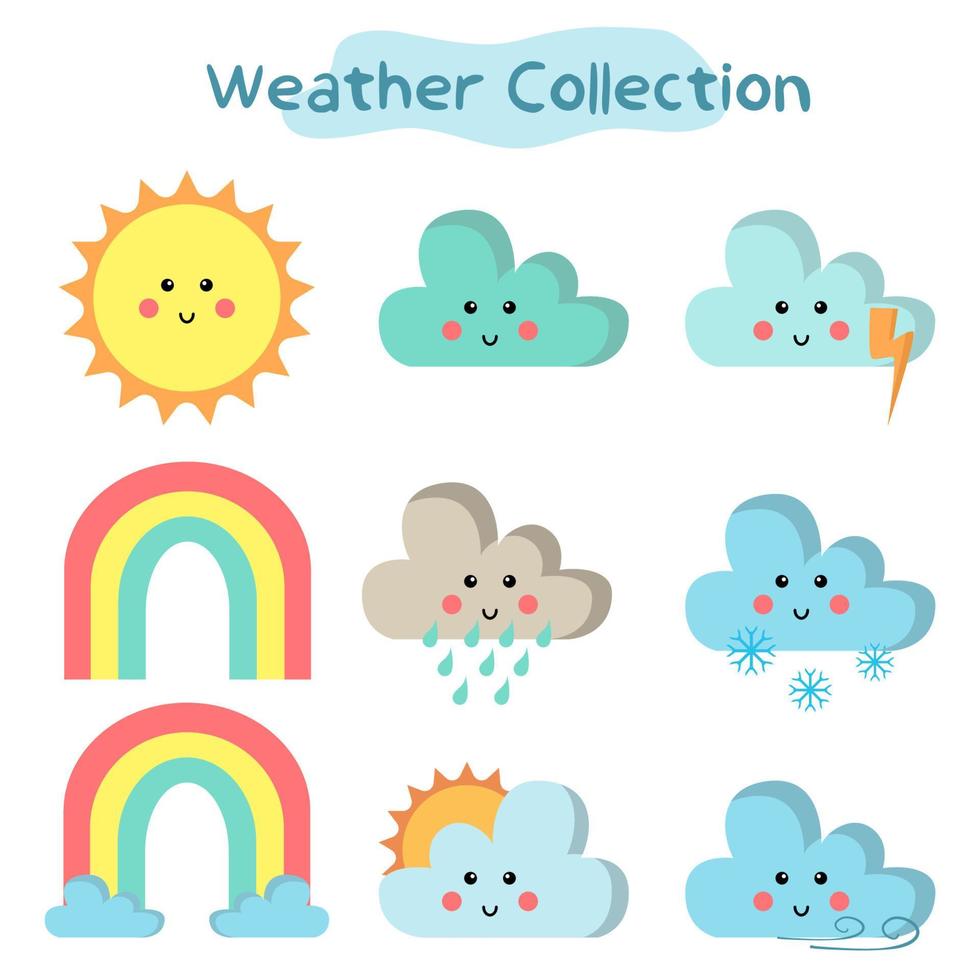 jolie collection météo doodle vecteur