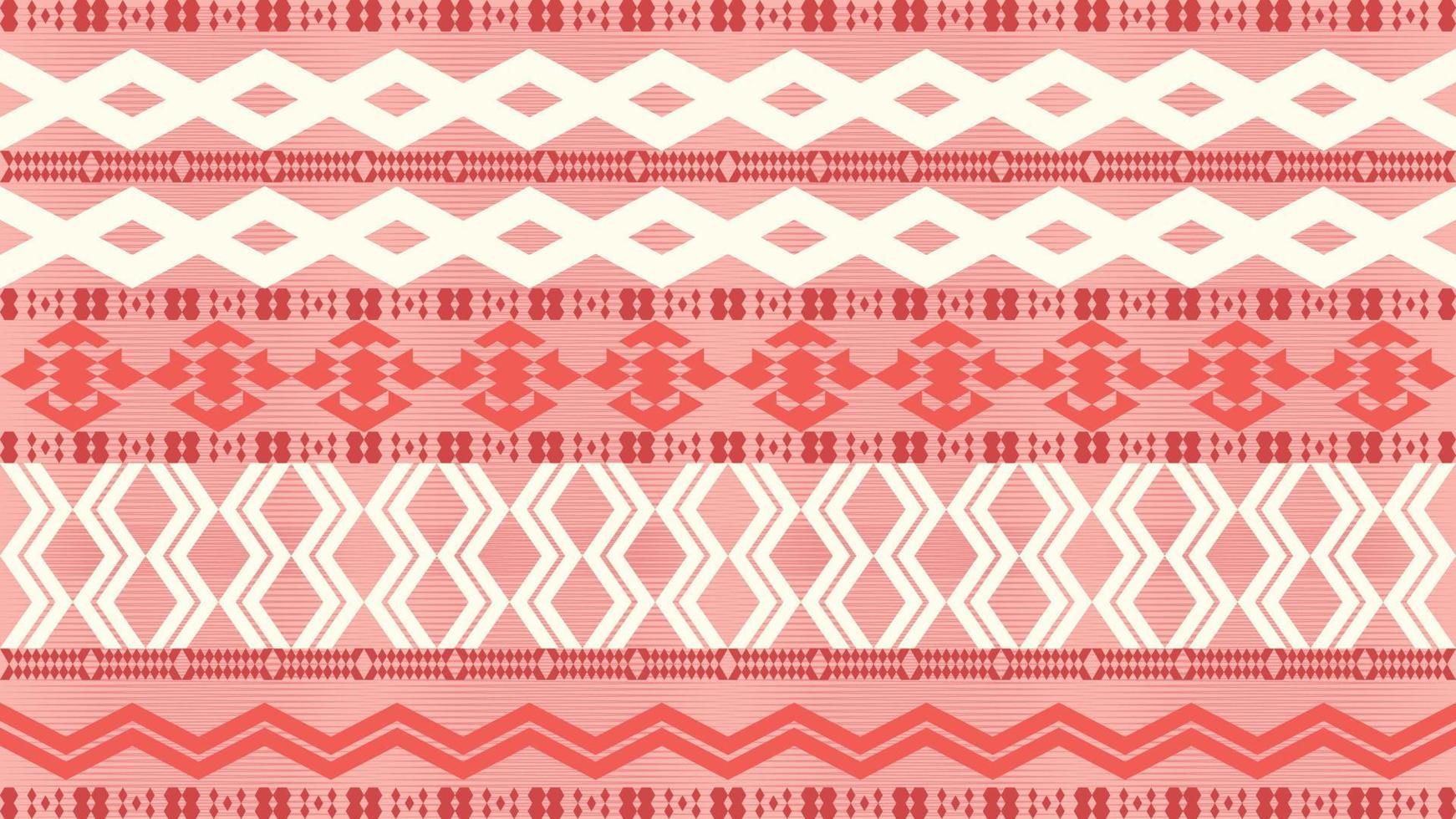 Conception de motifs géométriques Abstrait Motif géométrique oriental rouge clair Tapis Tissu Tissu Illustration 2d vecteur