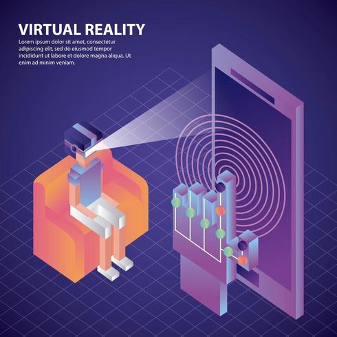 réalité virtuelle isométrique vecteur