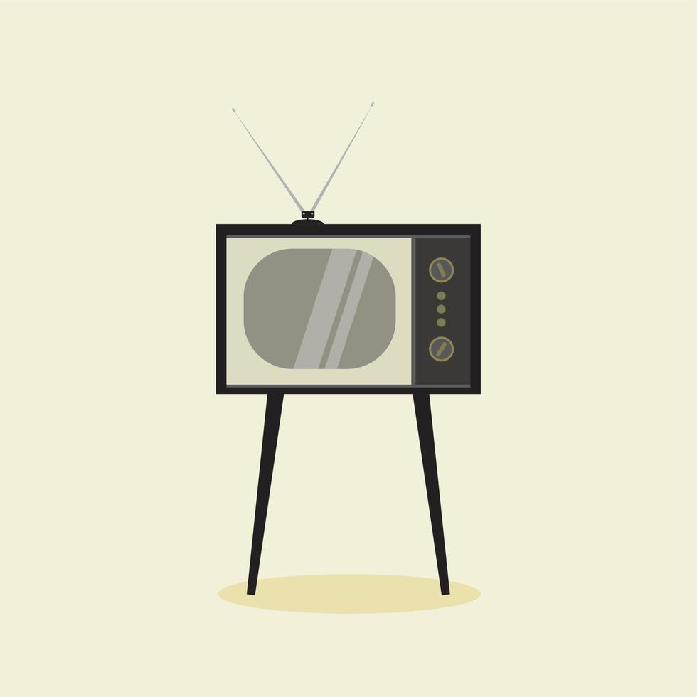 vieille télé. vieillesse unique icône dans le style plat vecteur symbole stock illustration web. télévision rétro et vintage design plat illustration vectorielle