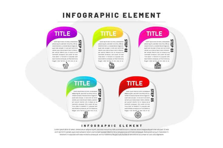 Infographie ovale arrondie avec dégradé vecteur