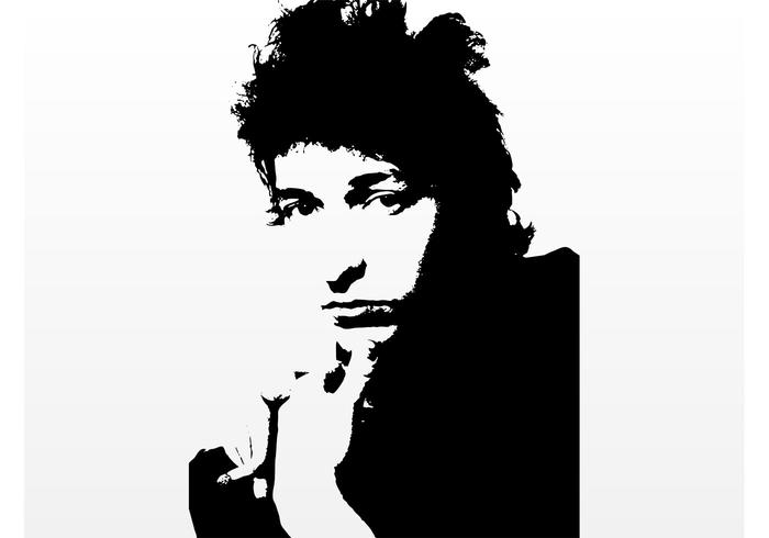 Portrait de Bob Dylan vecteur