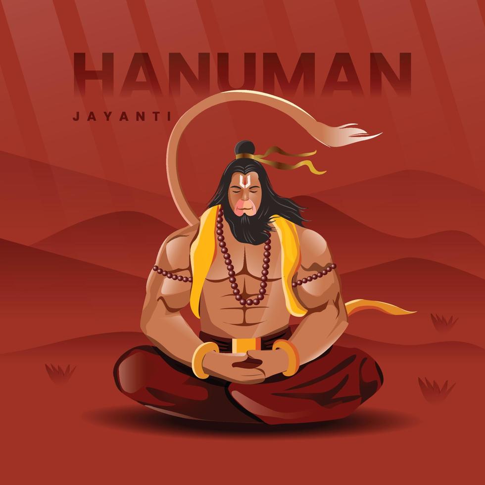 jay shri ram, happy hanuman jayanti, célèbre la naissance du seigneur sri hanuman vecteur