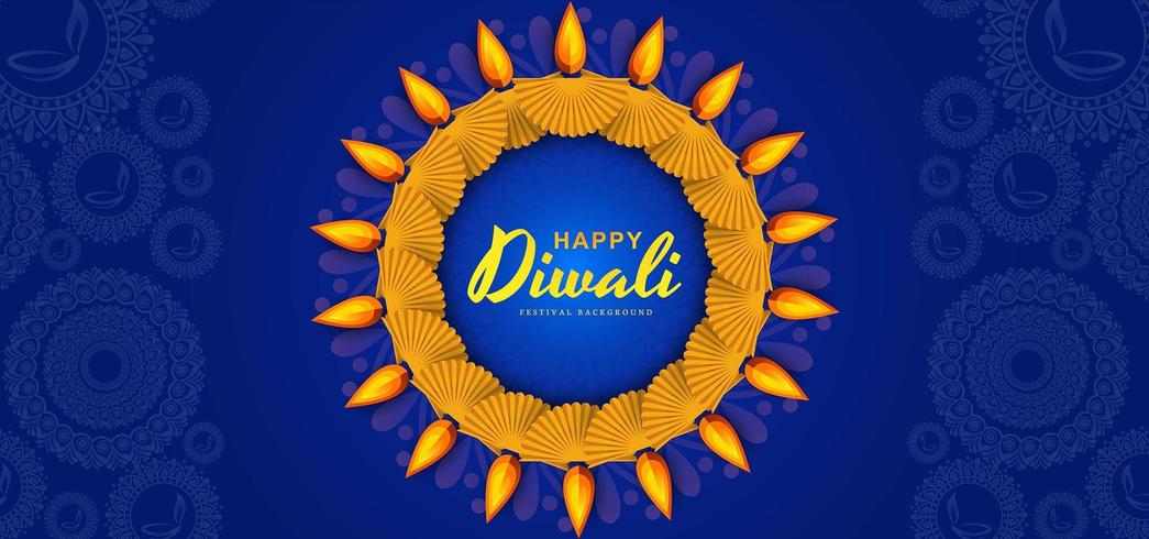 Carte pour fond de fête joyeux diwali festival vecteur