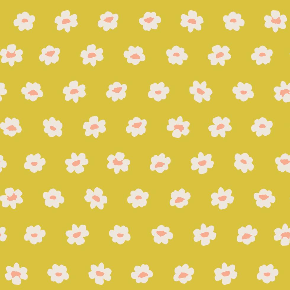 joli motif floral marguerite. fond vectorielle continue de petites fleurs. impression de petites fleurs pour le textile, la décoration intérieure, le papier peint, l'emballage cadeau. vecteur