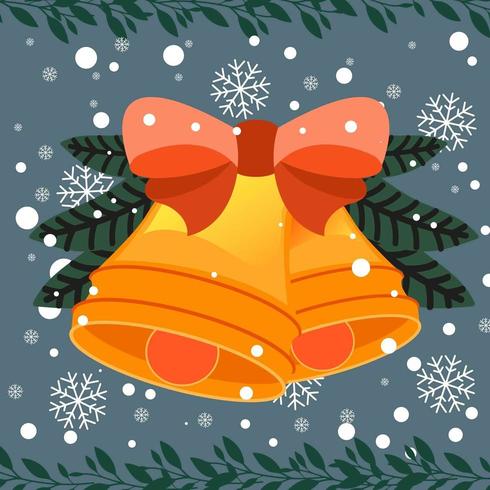 Cartoon Christmas background avec des cloches vecteur