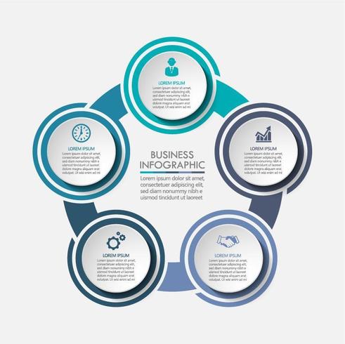 Infographie chronologie de cercle d&#39;affaires vecteur