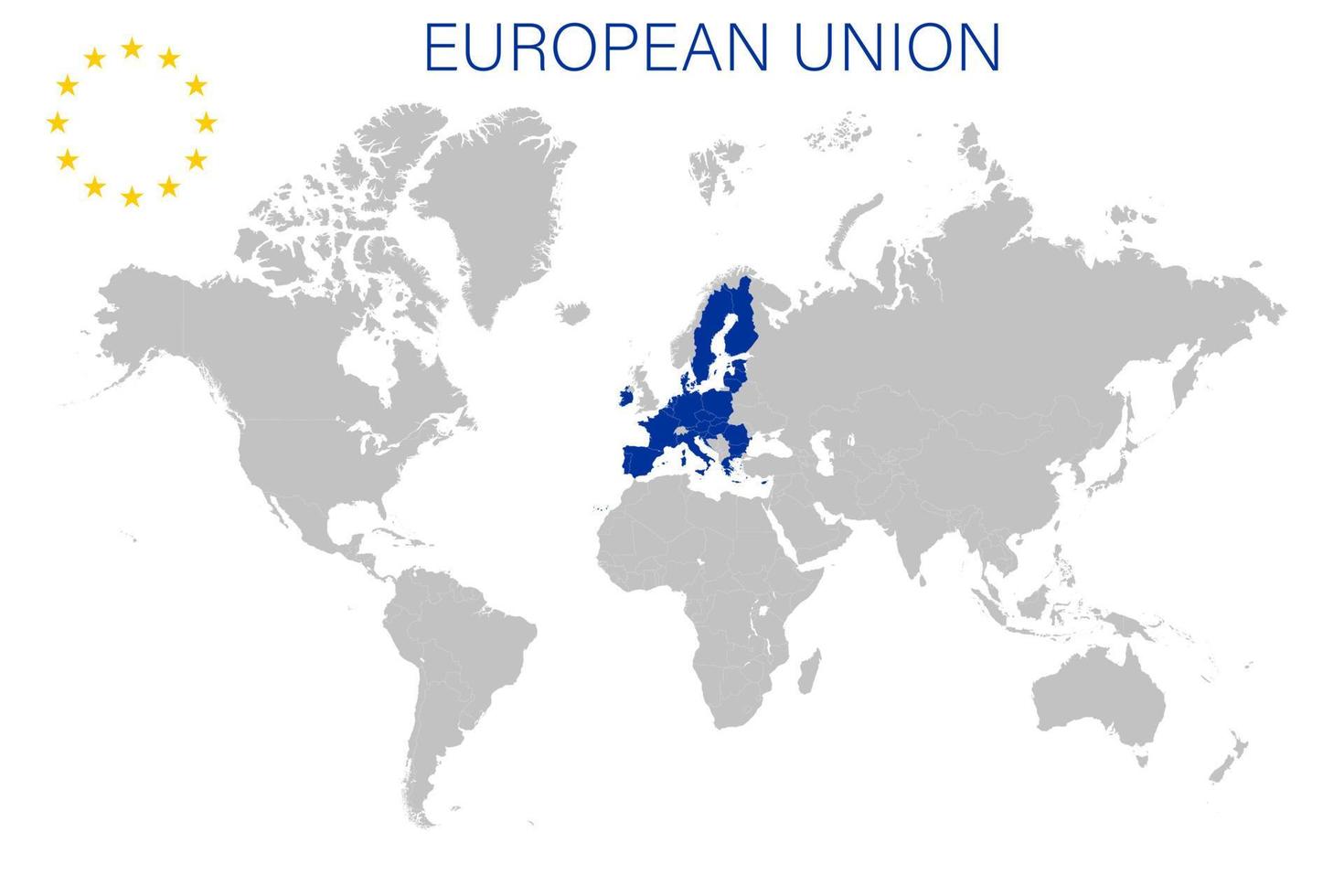 Union européenne sur la carte politique du monde en 2022 vecteur