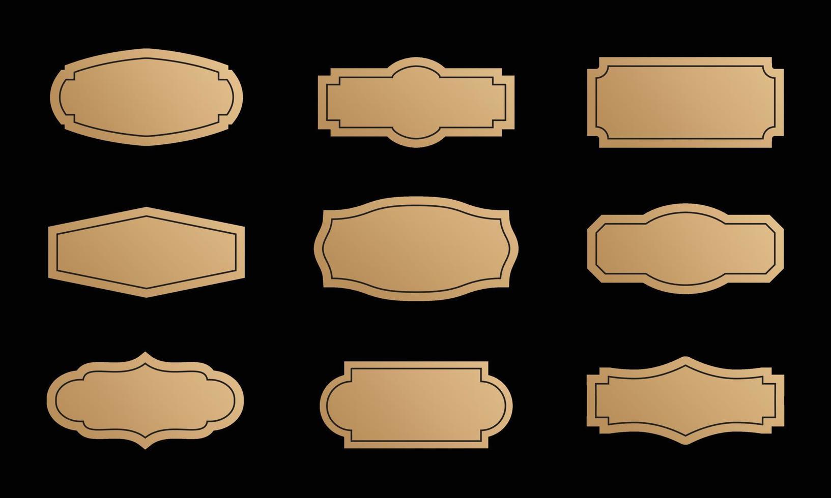badges vintage simples. logo premium emblème dans un style rétro. conception de forme vintage emblème. décoration d'illustration de pièces de logotype de luxe vecteur