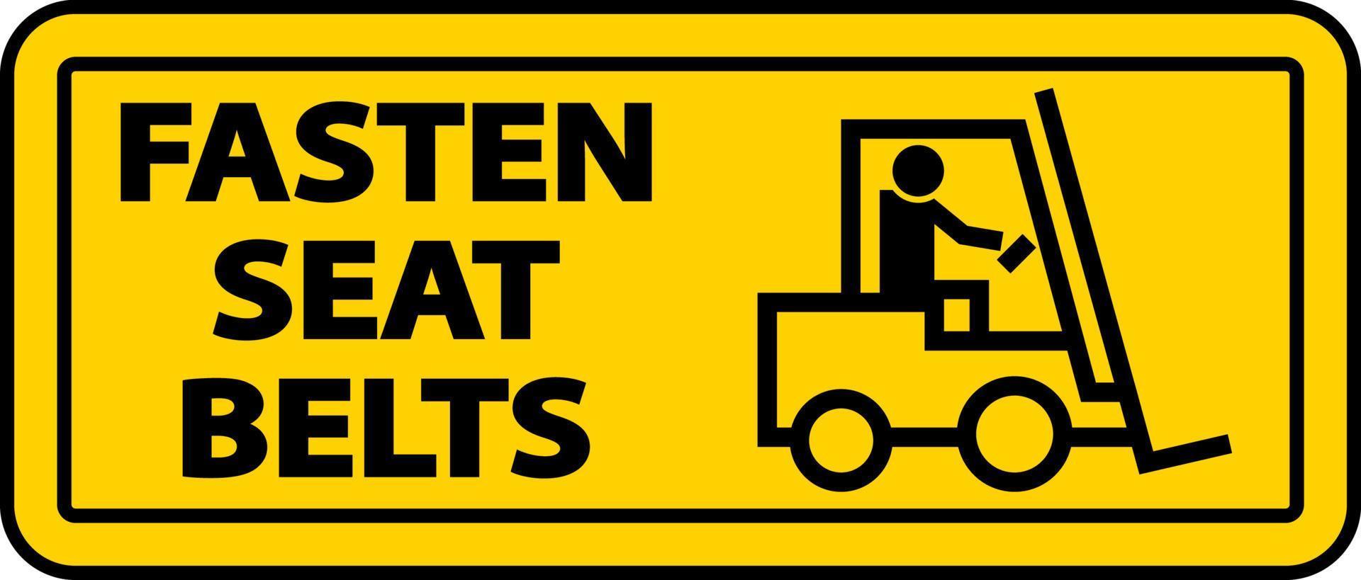 Attachez les ceintures de sécurité signe de l'étiquette sur fond blanc vecteur