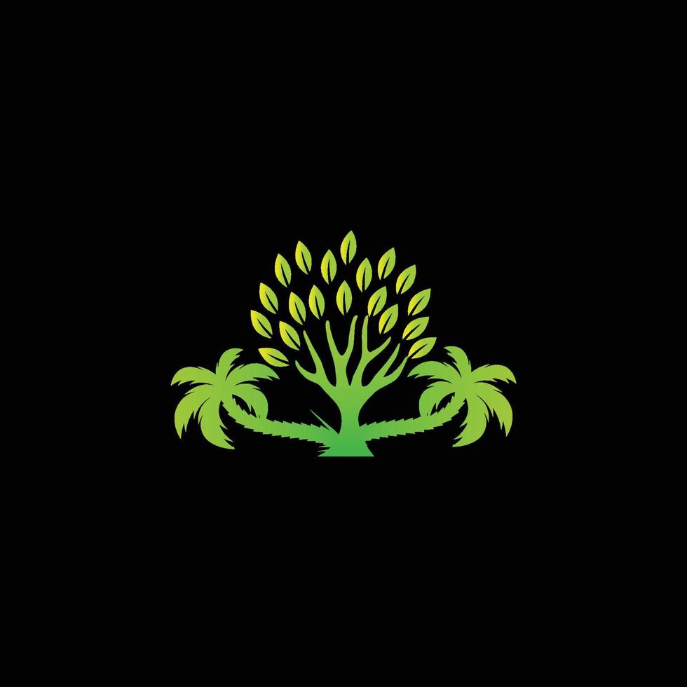 création vectorielle de logo arbre vert coloré vecteur
