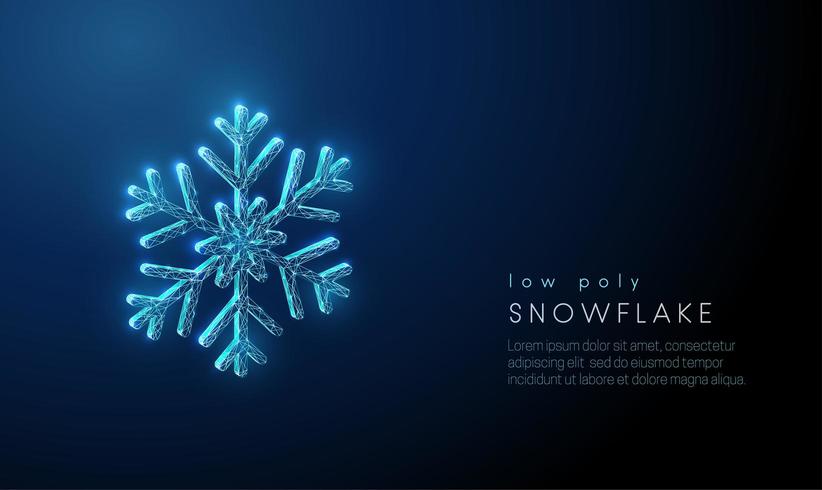 Flocon de neige abstraite. Design de style low poly. vecteur