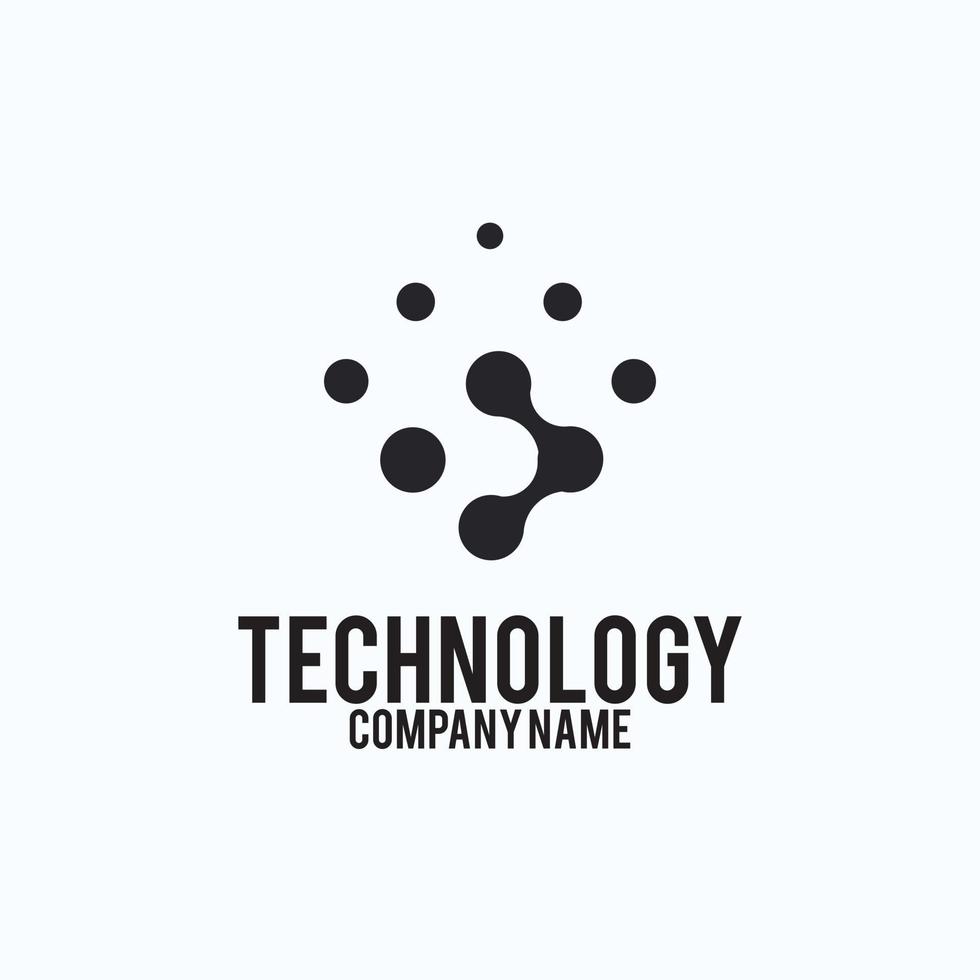 technologie - logo vectoriel pour l'identité d'entreprise. signe de puce abstraite. réseau, illustration de concept de technologie internet. élément de conception.