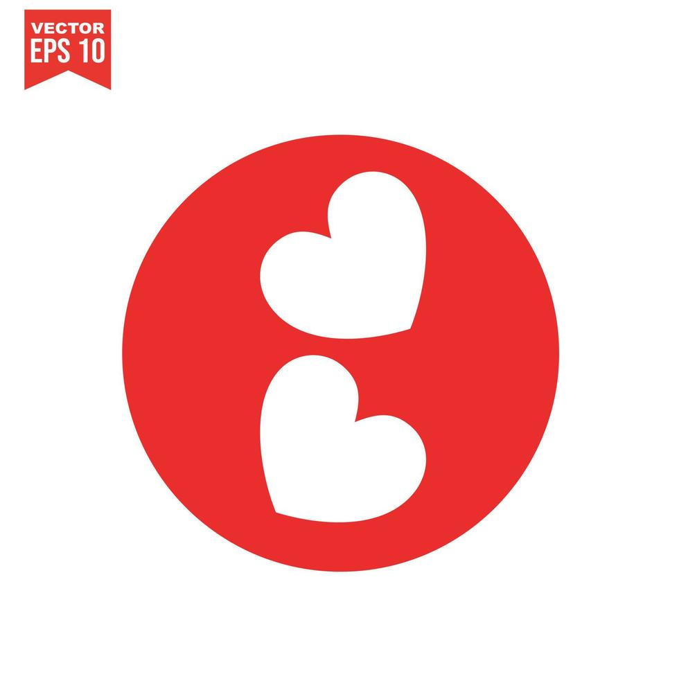icône de coeur rouge sur fond blanc. illustration de coeur de logo d'amour. vecteur