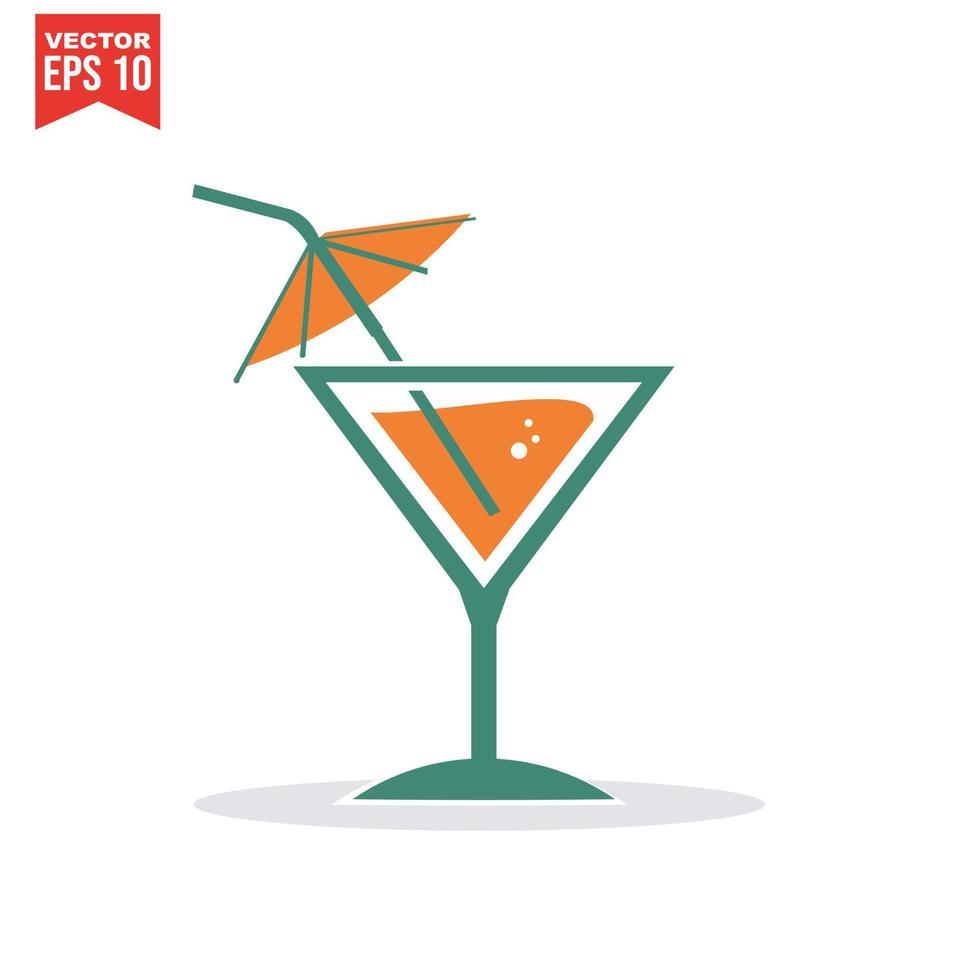 icône cocktail, verre à martini vecteur