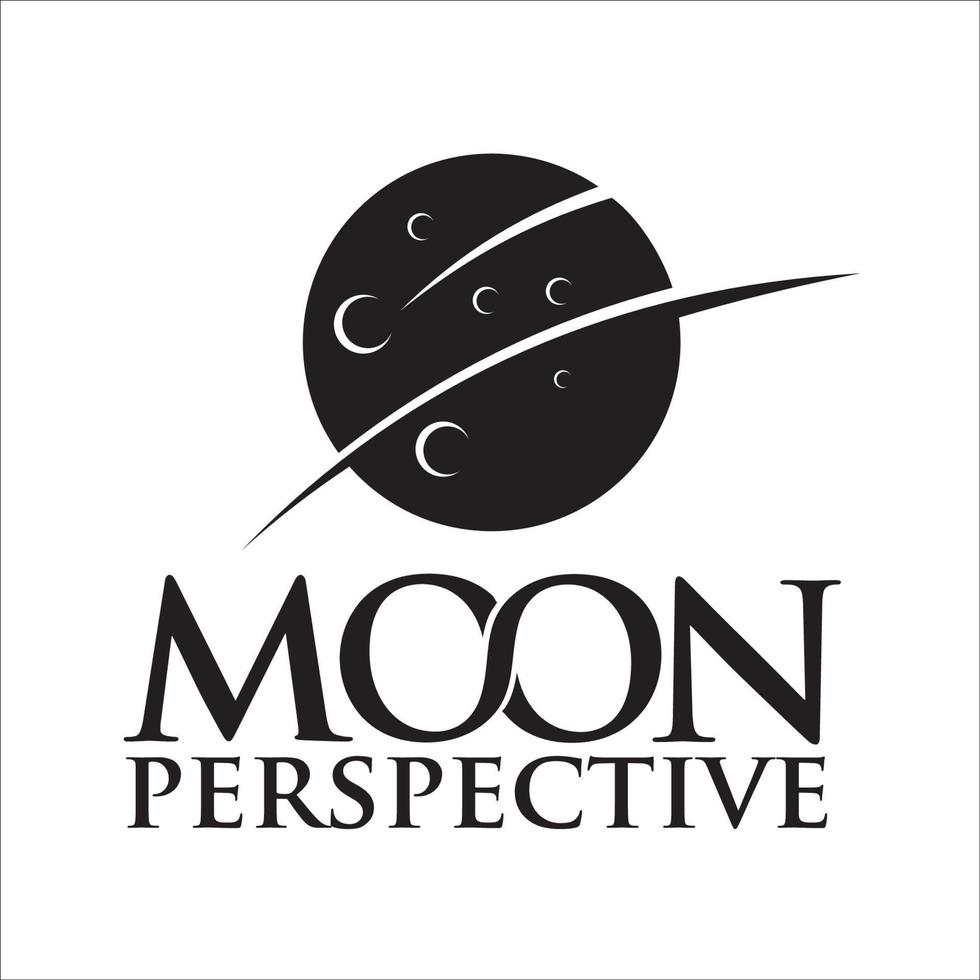 logo exclusif de la perspective de la lune vecteur