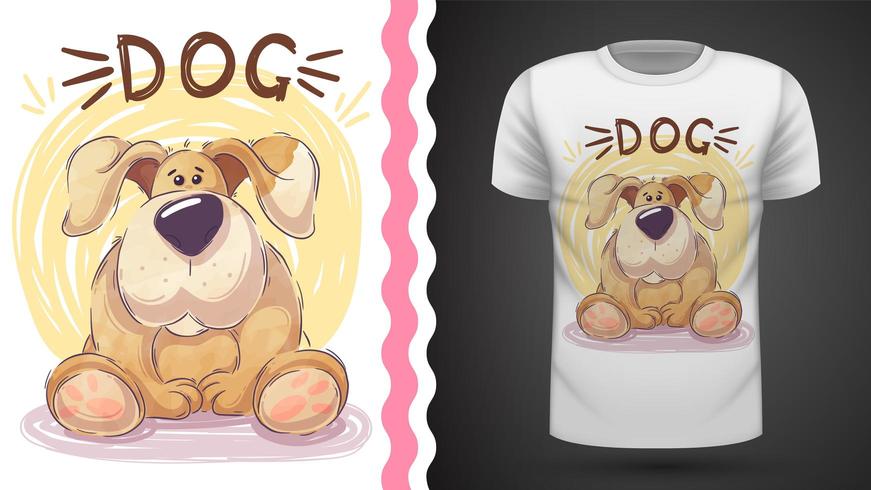 Tee shirt Cute big dog - idea for print vecteur