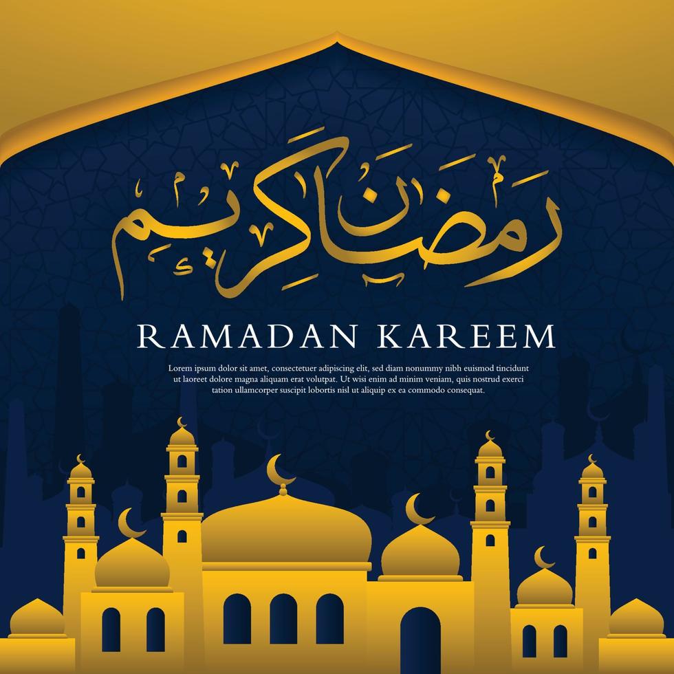 conception de fond islamique ramadan kareem avec une utilisation de style moderne et arabe pour le contenu des médias sociaux et les bannières publicitaires vecteur