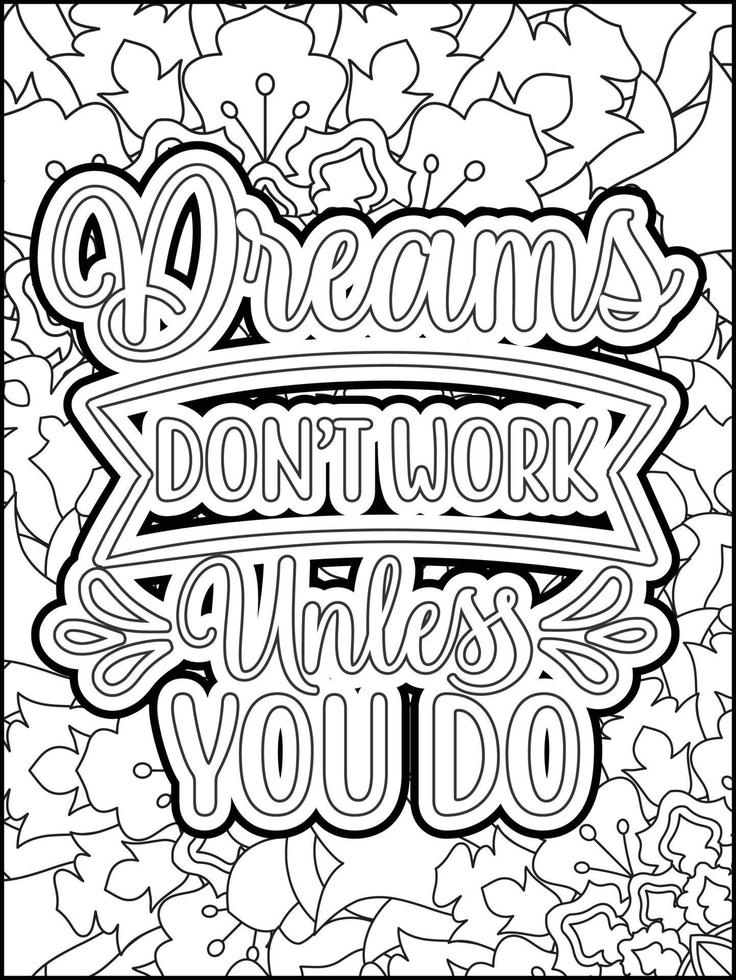 page de coloriage de citations de motivation. page de coloriage de citations inspirantes. page de coloriage des citations affirmatives. page de coloriage de citations positives. ondes positives. page de coloriage de gros mots. typographie motivationnelle. vecteur