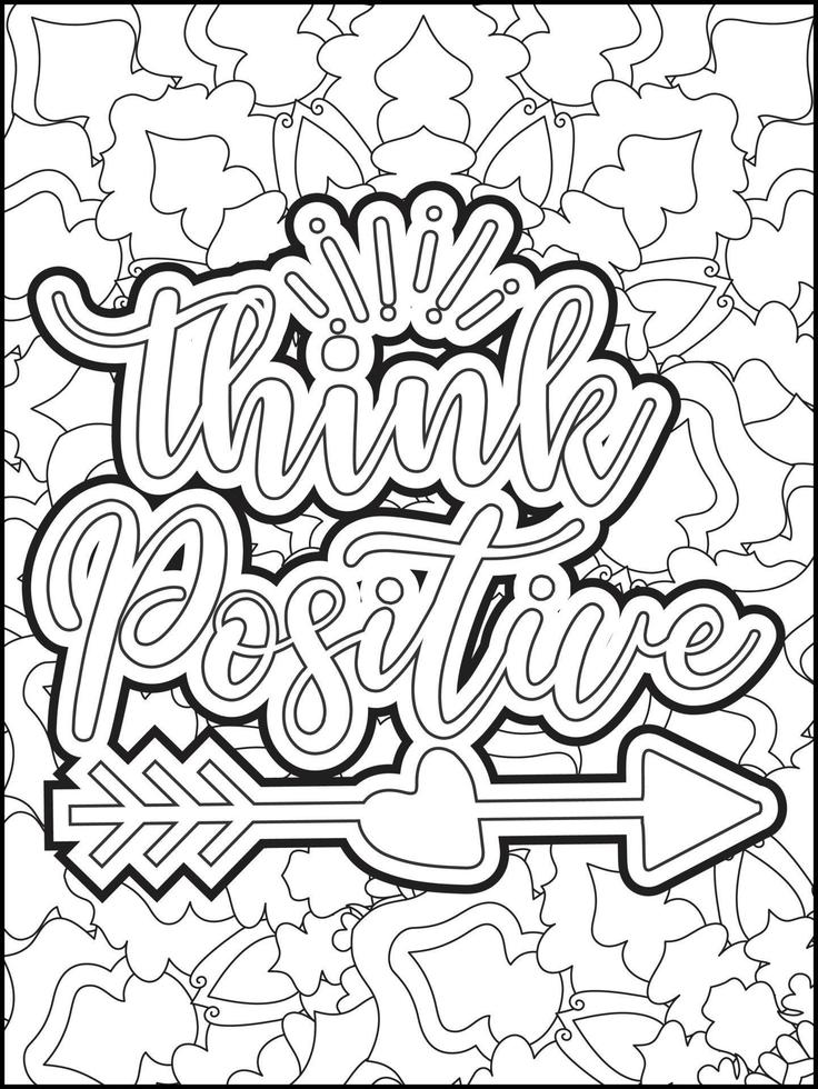 page de coloriage de citations de motivation. page de coloriage de citations inspirantes. page de coloriage des citations affirmatives. page de coloriage de citations positives. ondes positives. page de coloriage de gros mots. typographie motivationnelle. vecteur