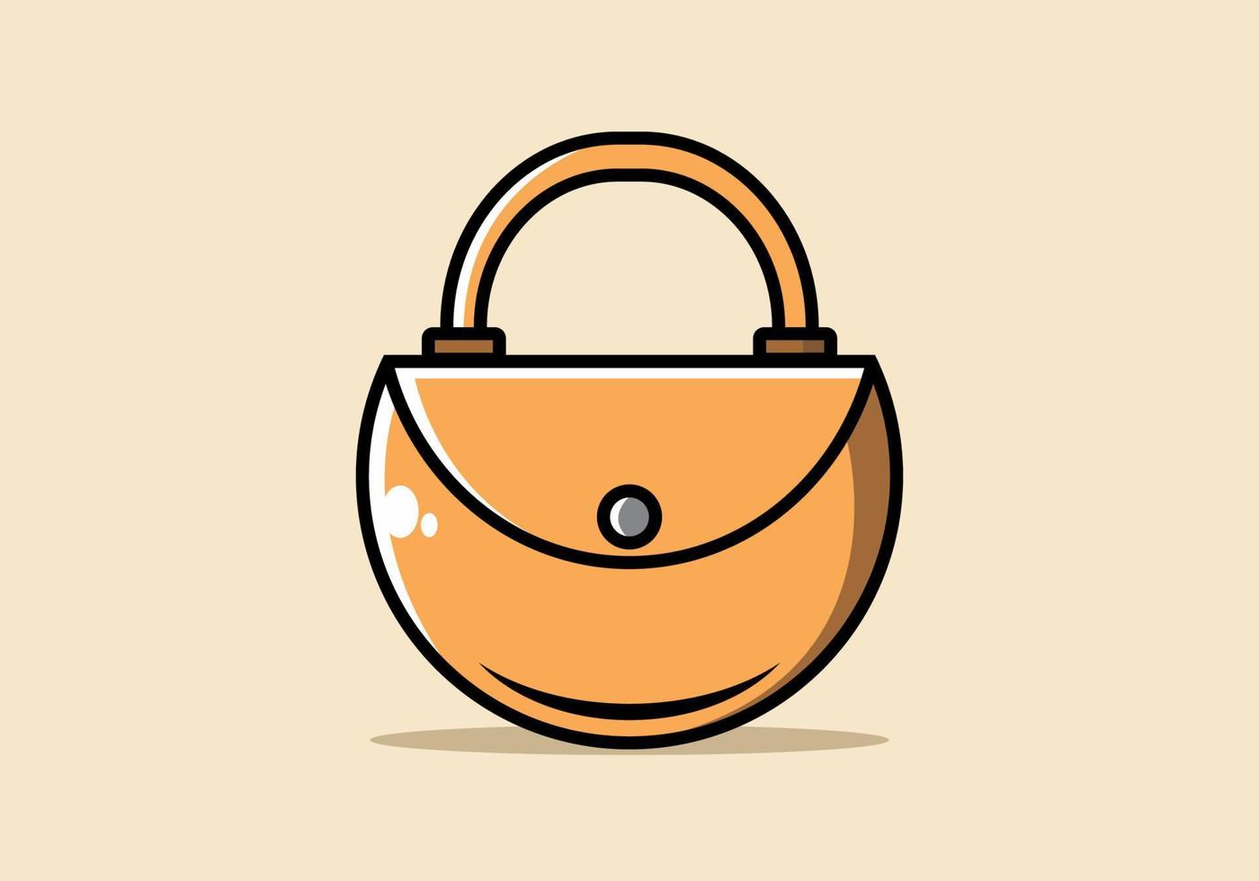 couleur orange de l'illustration du sac femme vecteur