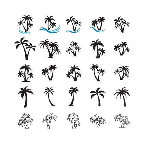 Ensemble de collection de palmiers vecteur