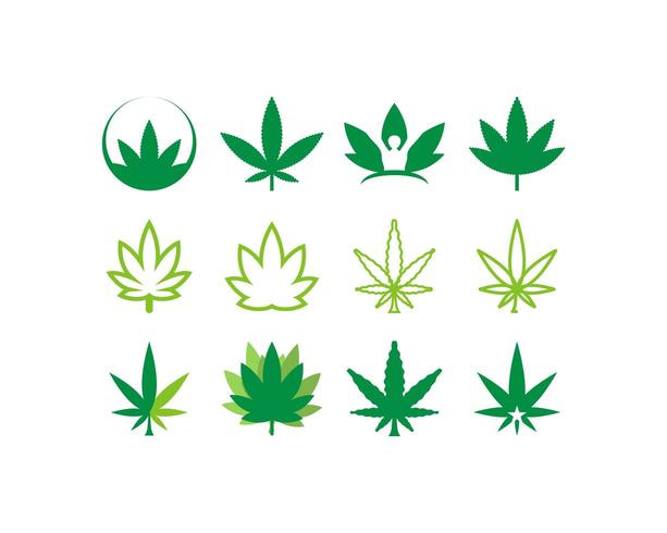 Jeu d&#39;icônes de cannabis vecteur