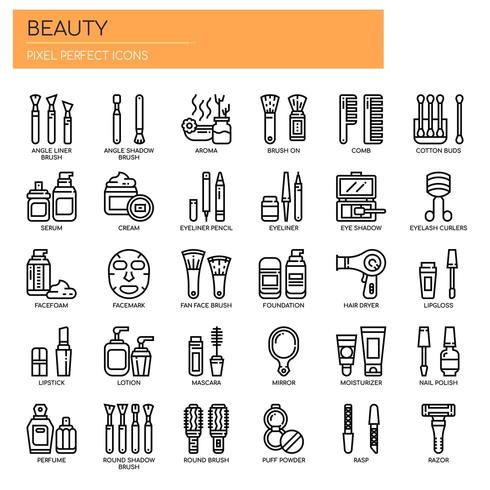 Beauty, Thin Line et Pixel Perfect Icons vecteur