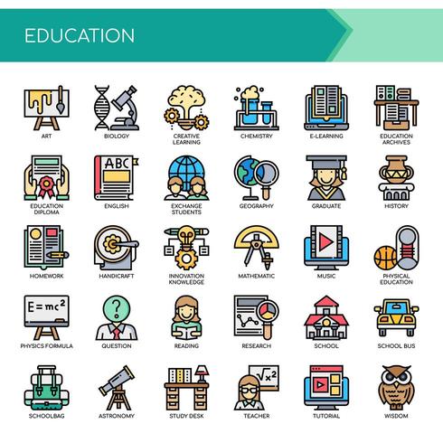 Education Thin Line et Pixel Perfect Icons vecteur