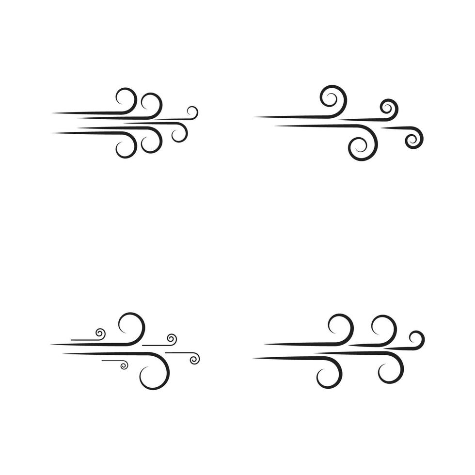 ensemble d'illustration de conception d'icône de vecteur de vent