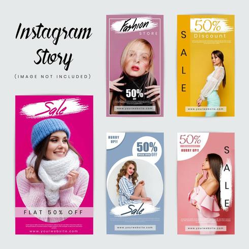Modèle de médias sociaux Instagram Stories vecteur