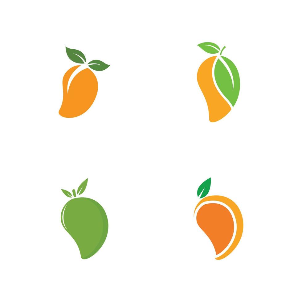 illustration de conception d'icône vectorielle de modèle de logo de mangue vecteur