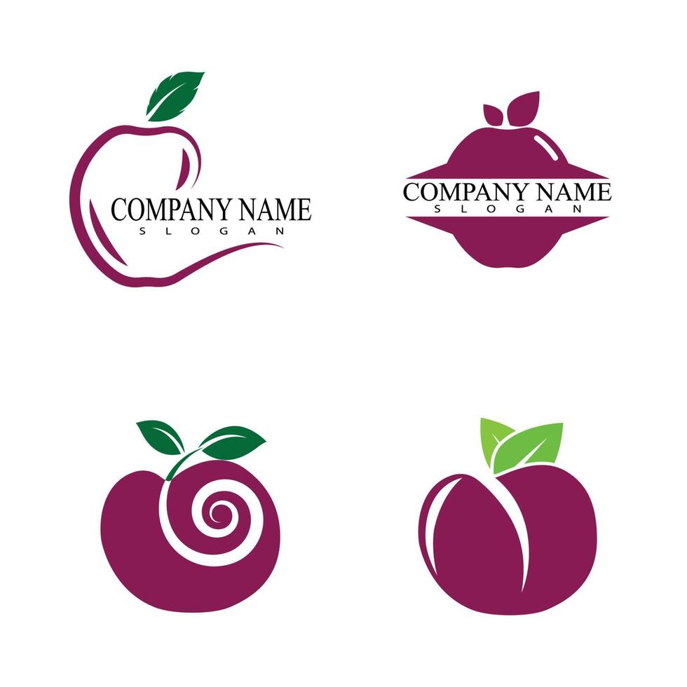 modèle de conception d'icône de vecteur de logo de prune