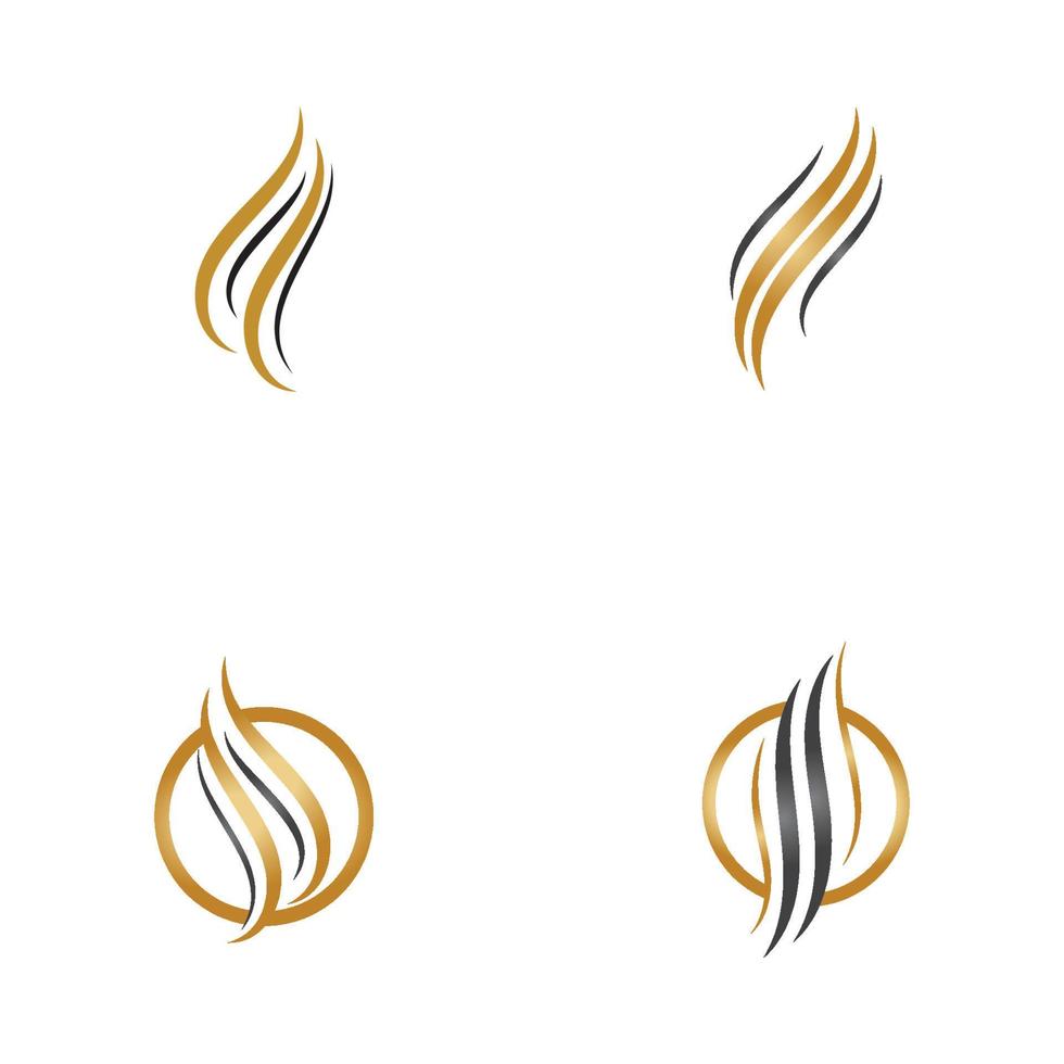 ensemble de logo de conception d'illustration vectorielle d'icône de cheveux vecteur