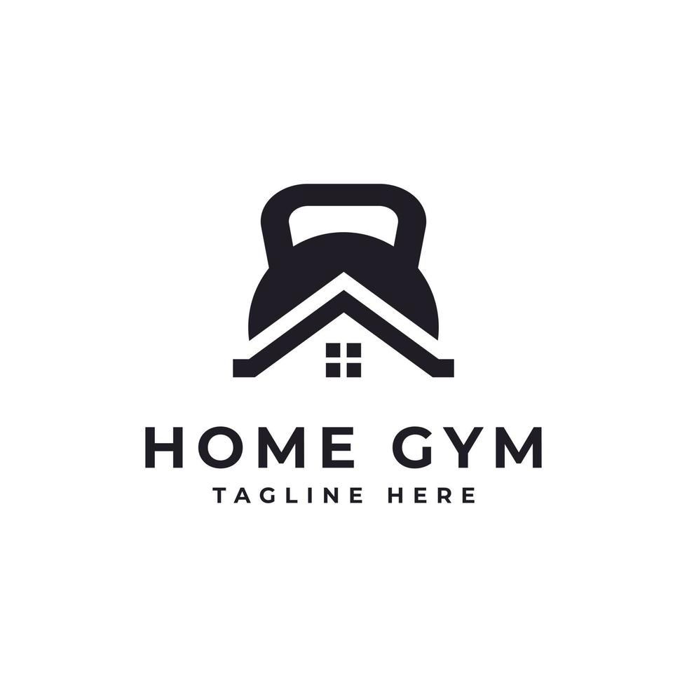 maison de gym, inspiration de conception vectorielle de logo de silhouette de maison de fitness vecteur