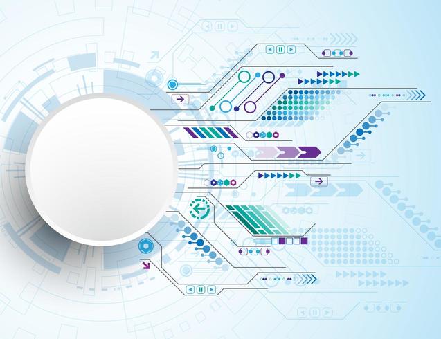 Forme de cercle avec un circuit abstrait bleu vecteur