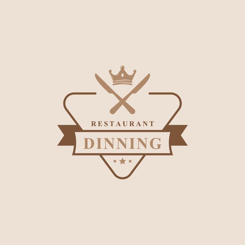 icônes de restaurant et de café badge rétro vintage, silhouettes de conception de logo de restauration rapide vecteur
