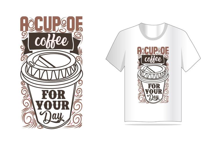 typographie vintage café pour la conception de t-shirt vecteur