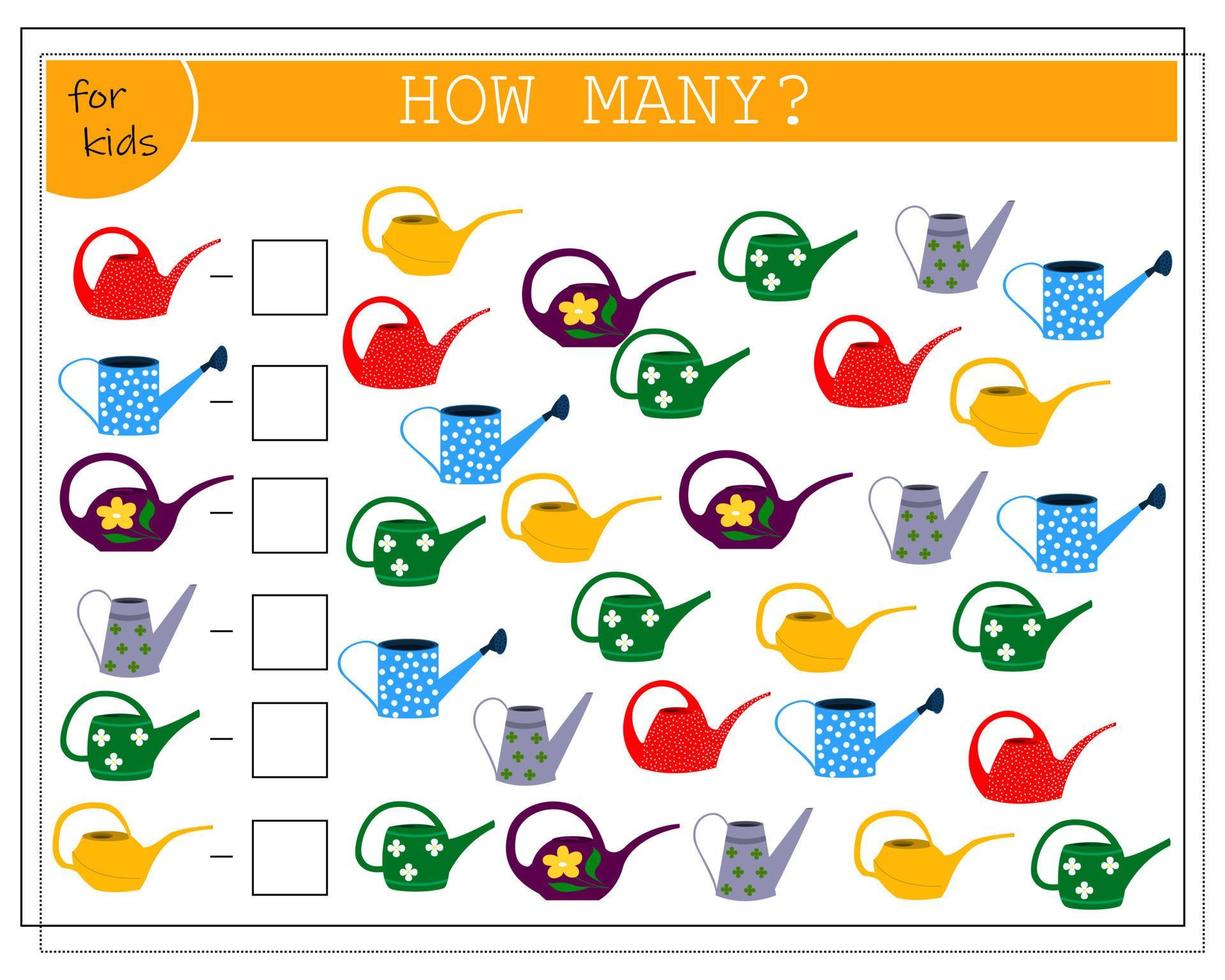 un jeu de mathématiques pour les enfants. compter le nombre de poireaux. vecteur