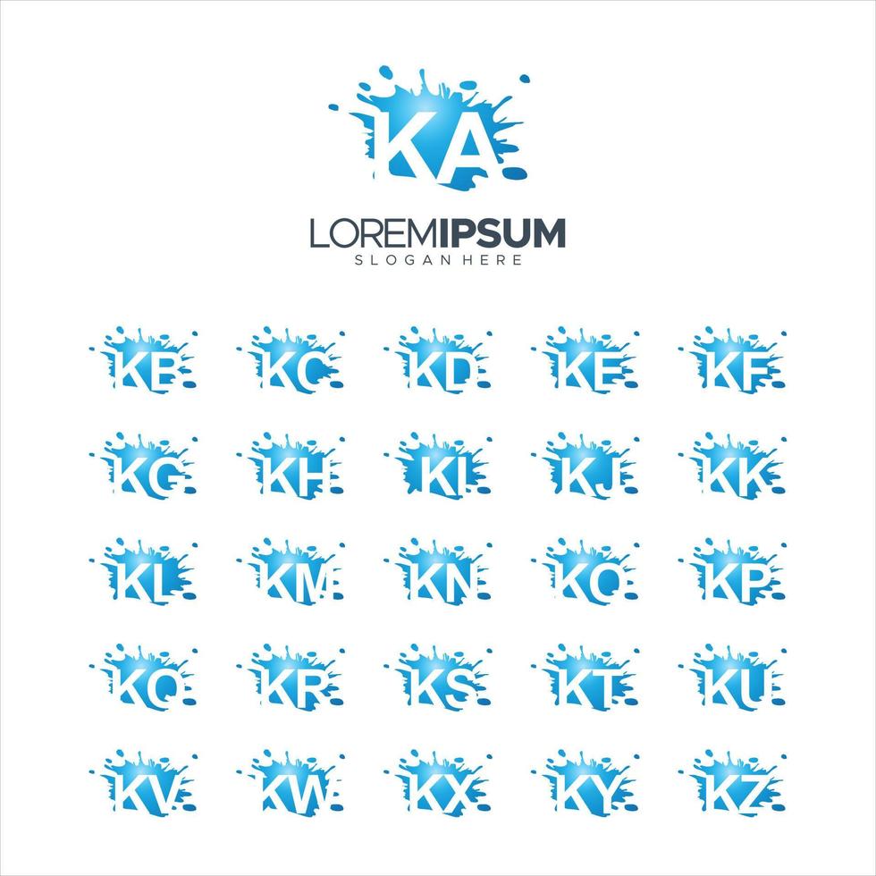 splash brosse vecteur lettre ka - kz logo illustration vectorielle 10 eps