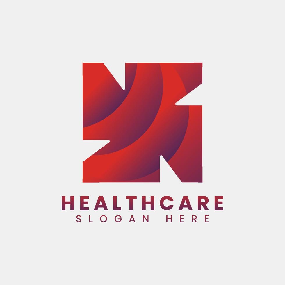 création de logo d'hôpital de clinique moderne abstrait créatif, création de logo de clinique à gradient coloré vecteur