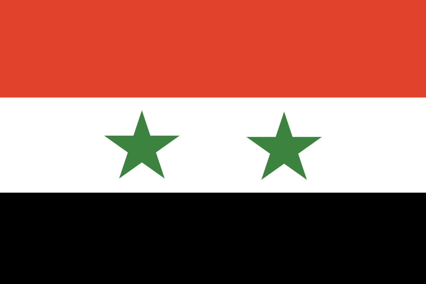 drapeau de la syrie. couleurs et proportions officielles. drapeau national de la syrie. vecteur