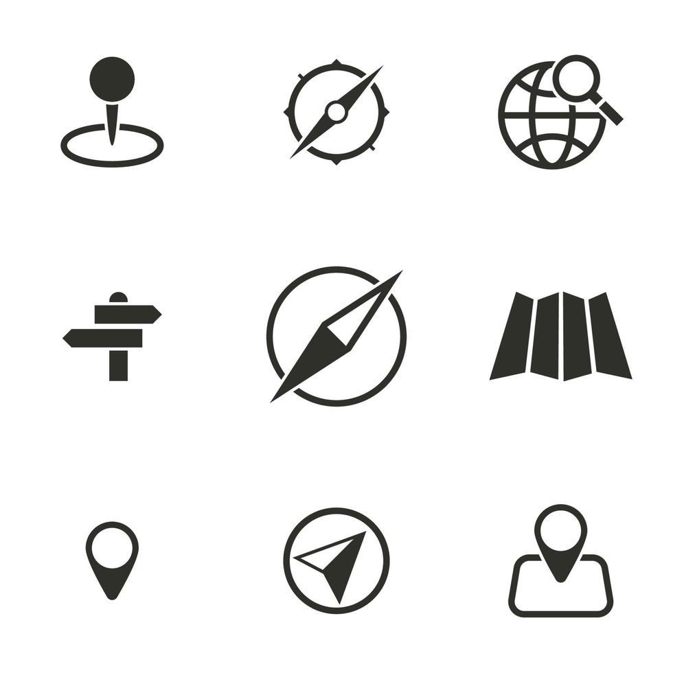 illustration vectorielle sur les cartes thématiques, l'emplacement, les icônes de navigation vecteur
