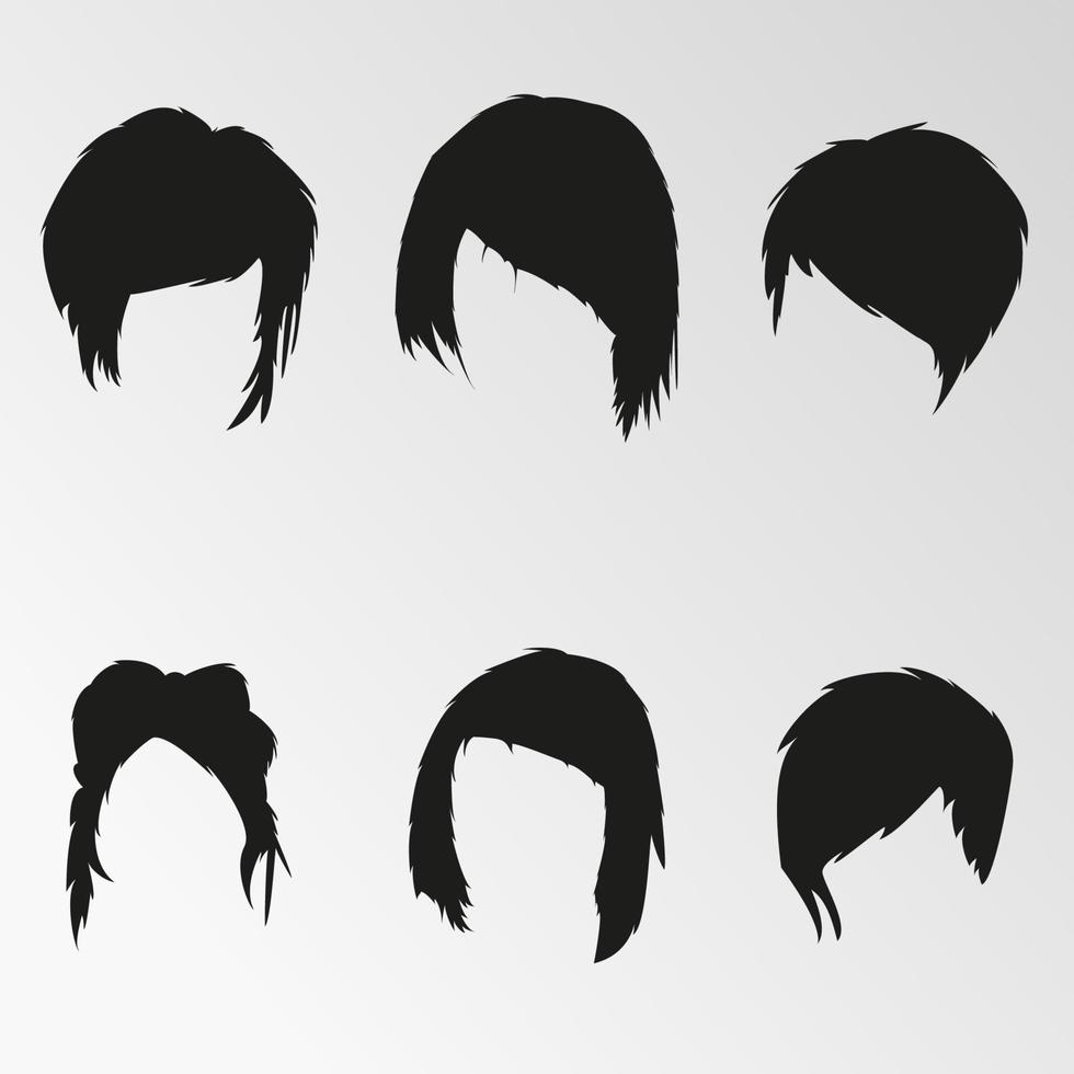 illustration vectorielle sur le thème coupe de cheveux des femmes vecteur