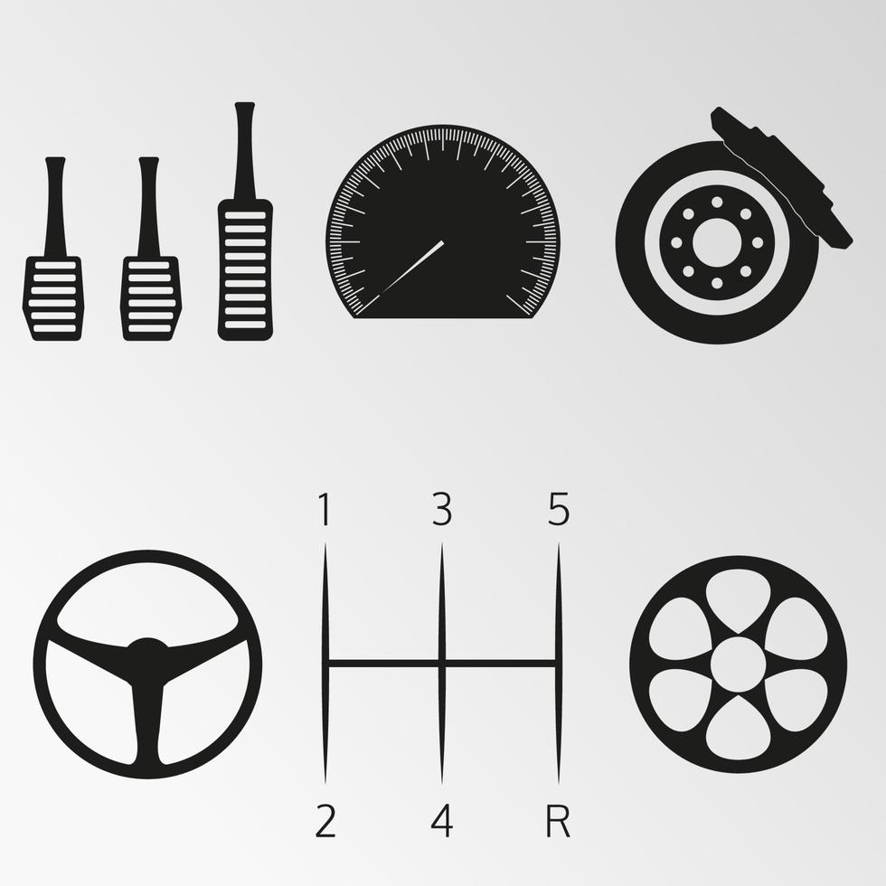 illustration vectorielle sur le thème voiture, détails vecteur