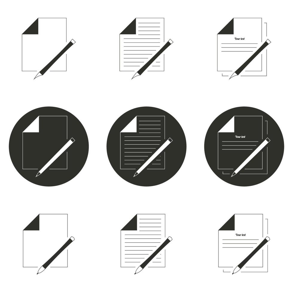 illustration vectorielle sur le thème document et stylo vecteur