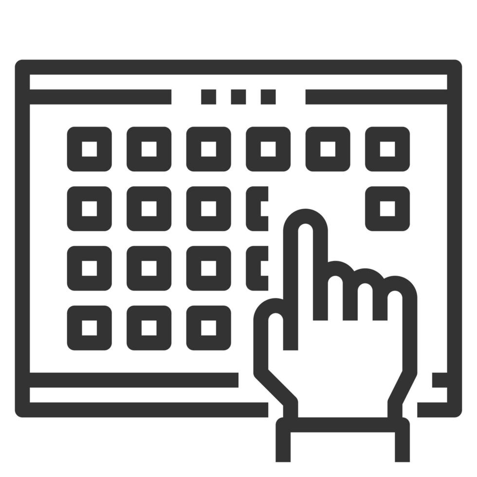 vecteur d'icône de ligne d'écran tactile, logo