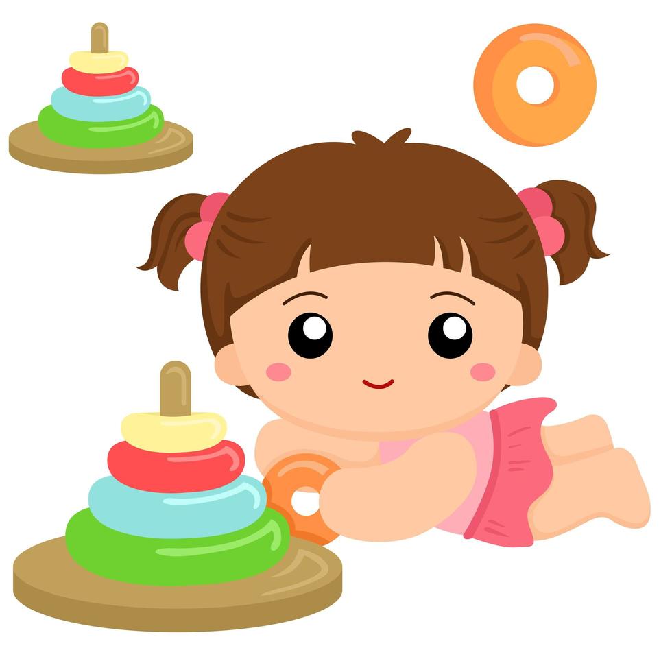 bébés et leurs jouets clipart vecteur