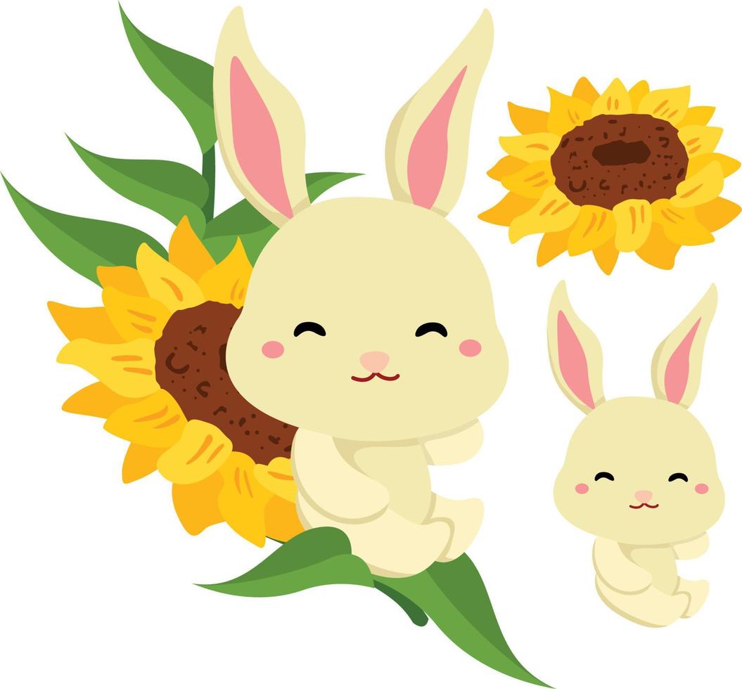 fille avec son lapin clipart belles fleurs parfaites pour la décoration de pâques ou de printemps vecteur