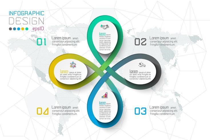 Options d&#39;étape commerciale et modèle d&#39;options de nombre infographie abstraite. vecteur